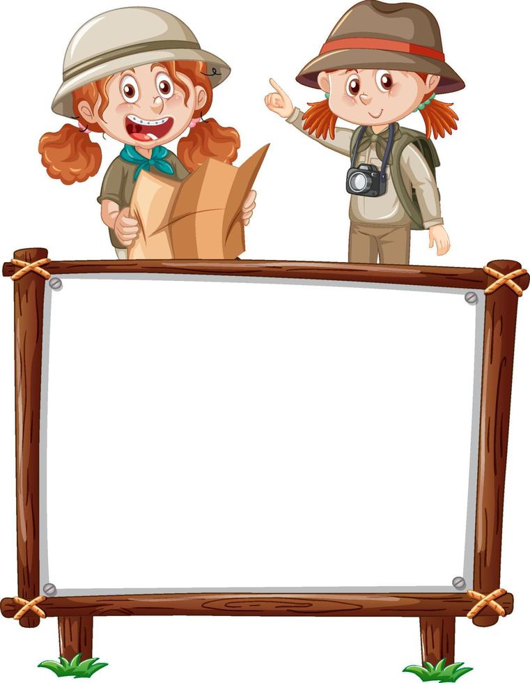 Board template with happy kids vector