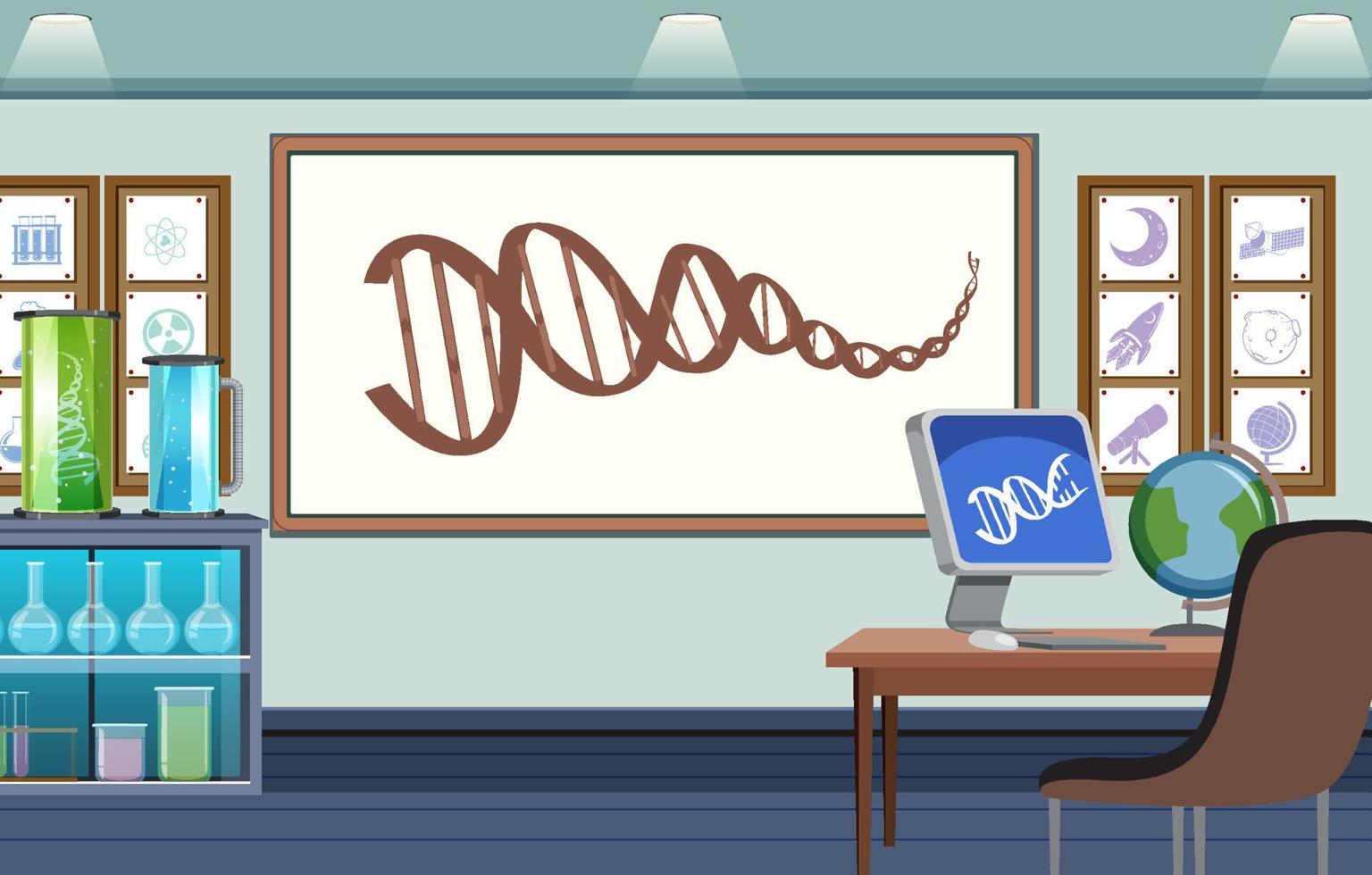 Science laboratory for chemical experiments vector