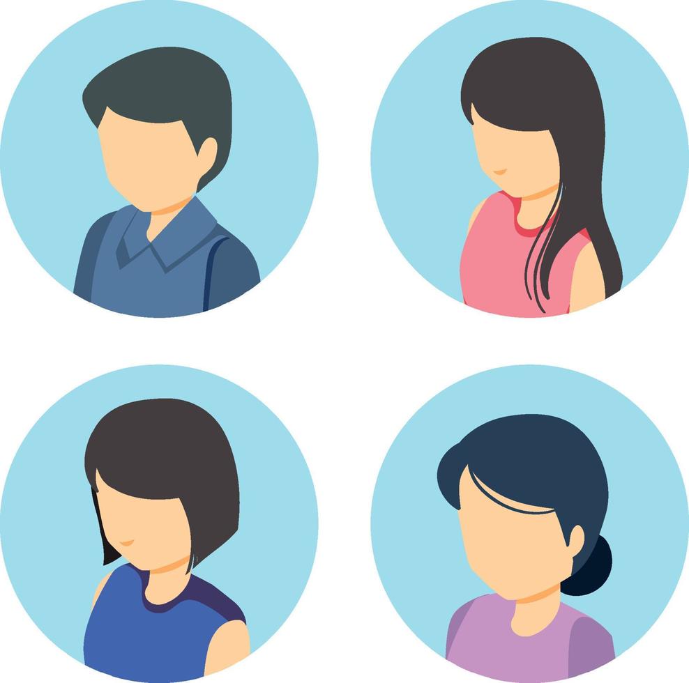 Different without faces people set vector