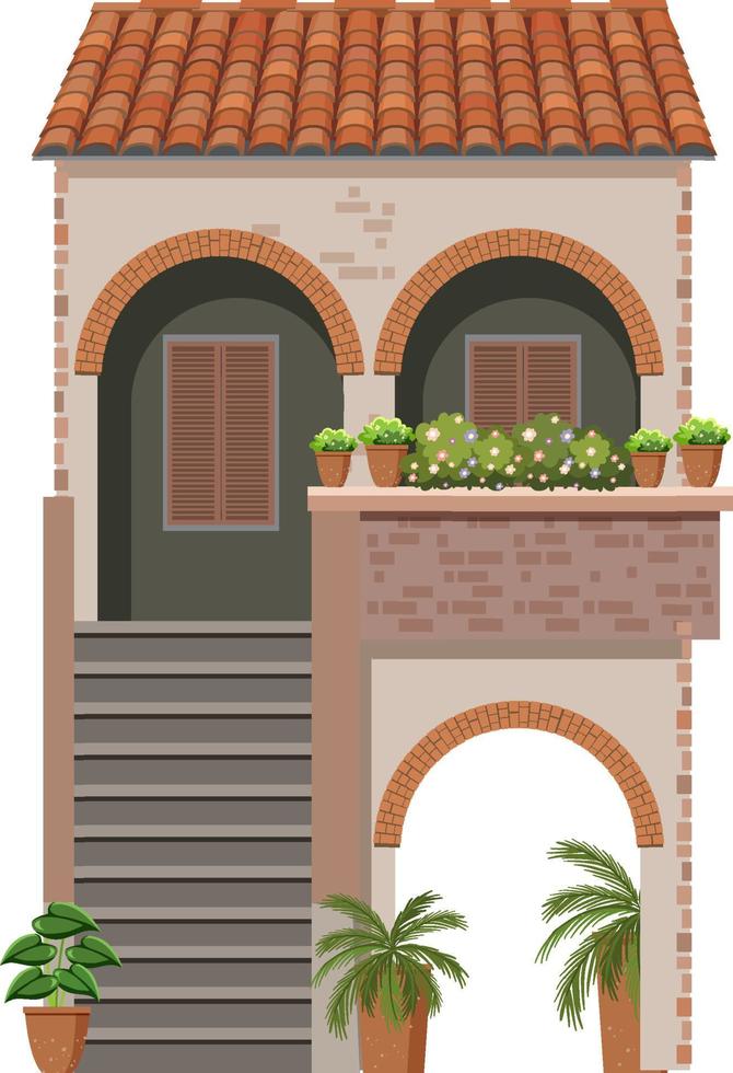 Traditional Italian architecture house building vector