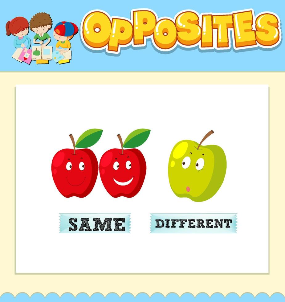 Opposite words for same and different vector