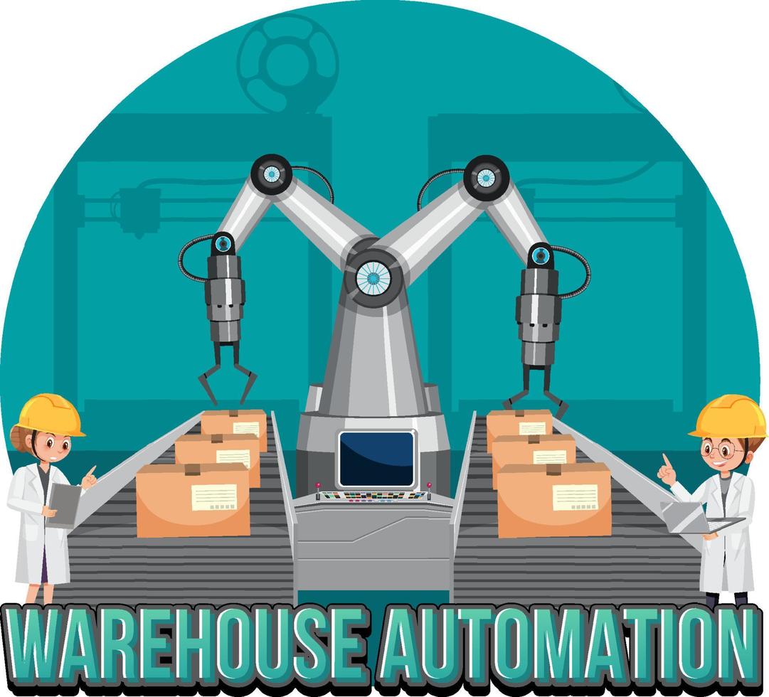 Warehouse automation banner design vector