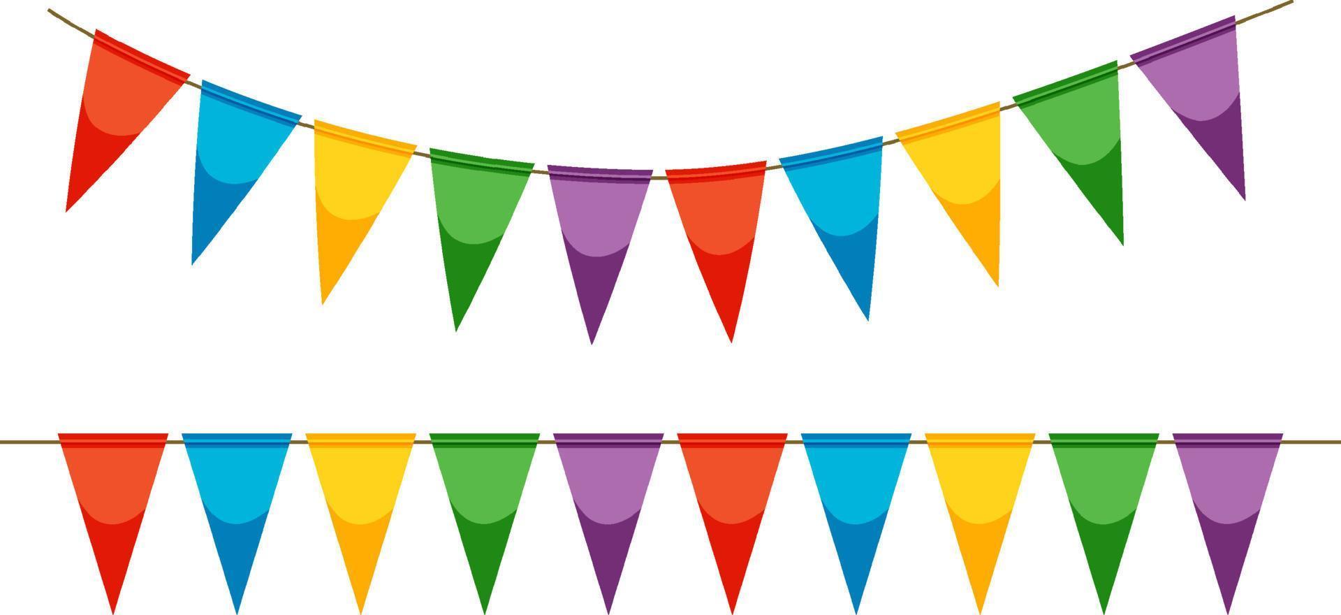 Colorful flags on strings 6772303 Vector Art at Vecteezy