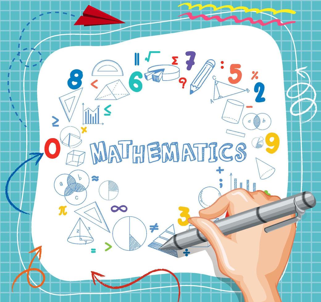 Hand writing math formula on paper note vector