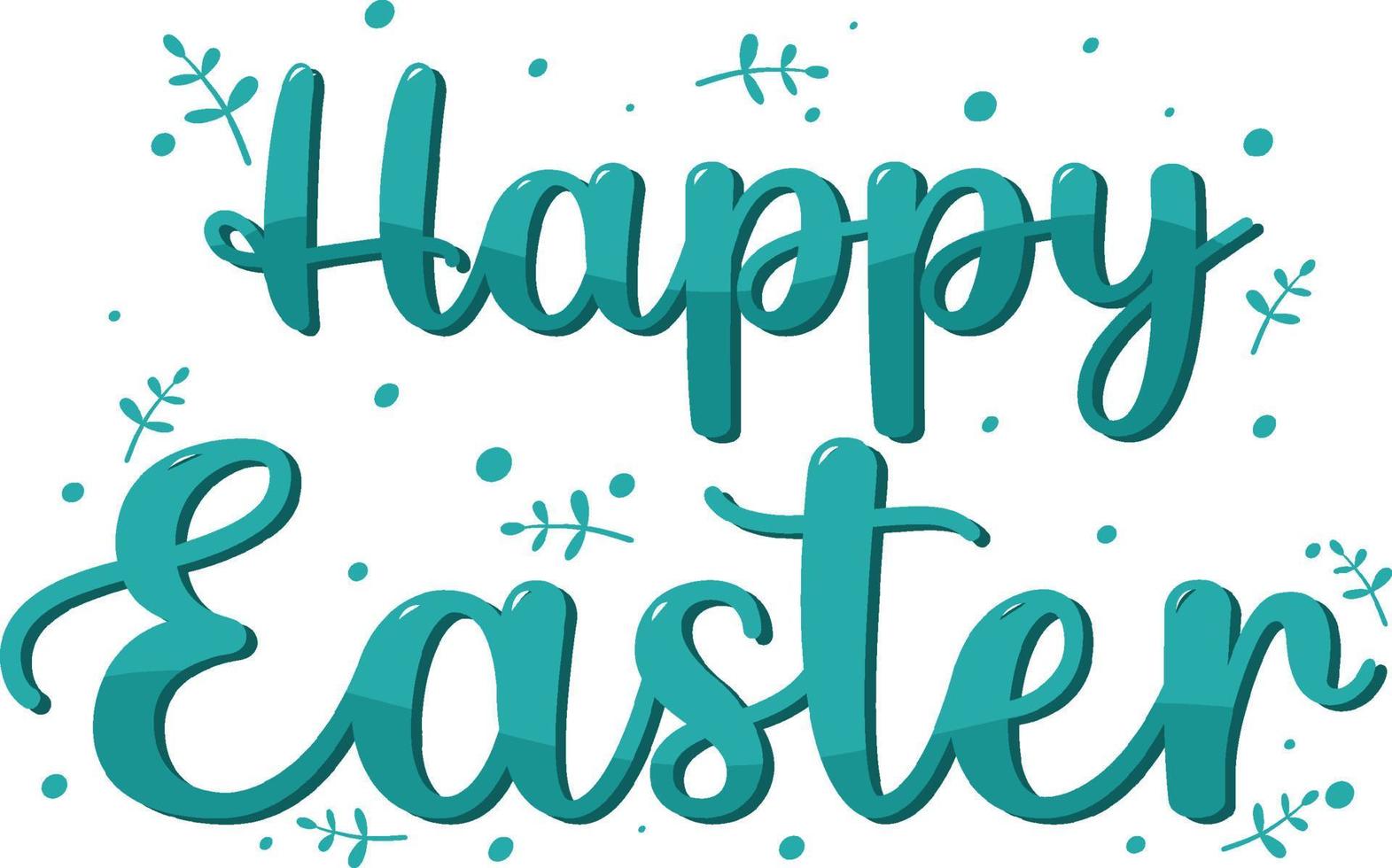 Happy Easter font design in blue vector