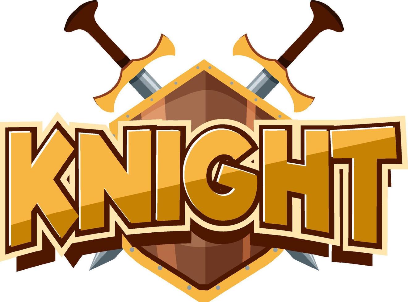 Knight font logo with sword in cartoon style 6772455 Vector Art at Vecteezy