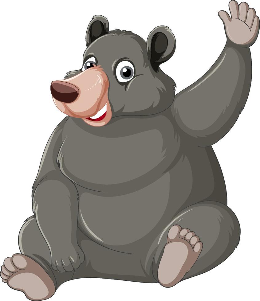 A big black brown bear on white background vector