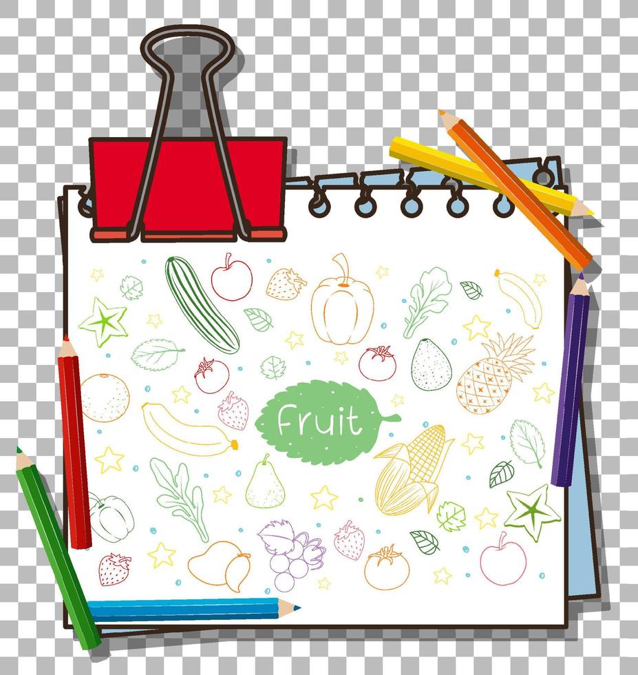 Hand drawn doodle of fruits vector