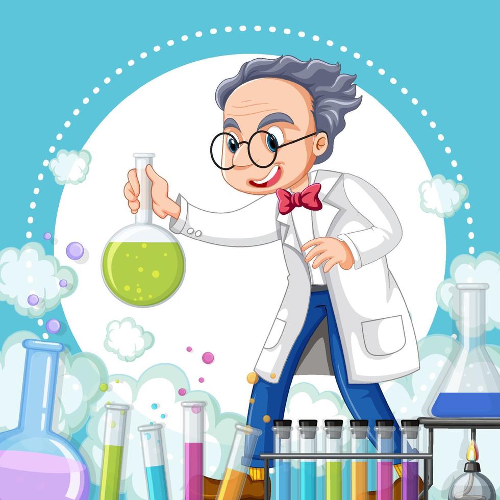 A scientist experiment in the lab on template vector