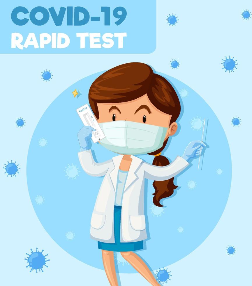 Covid-19 testing with antigent test kit vector