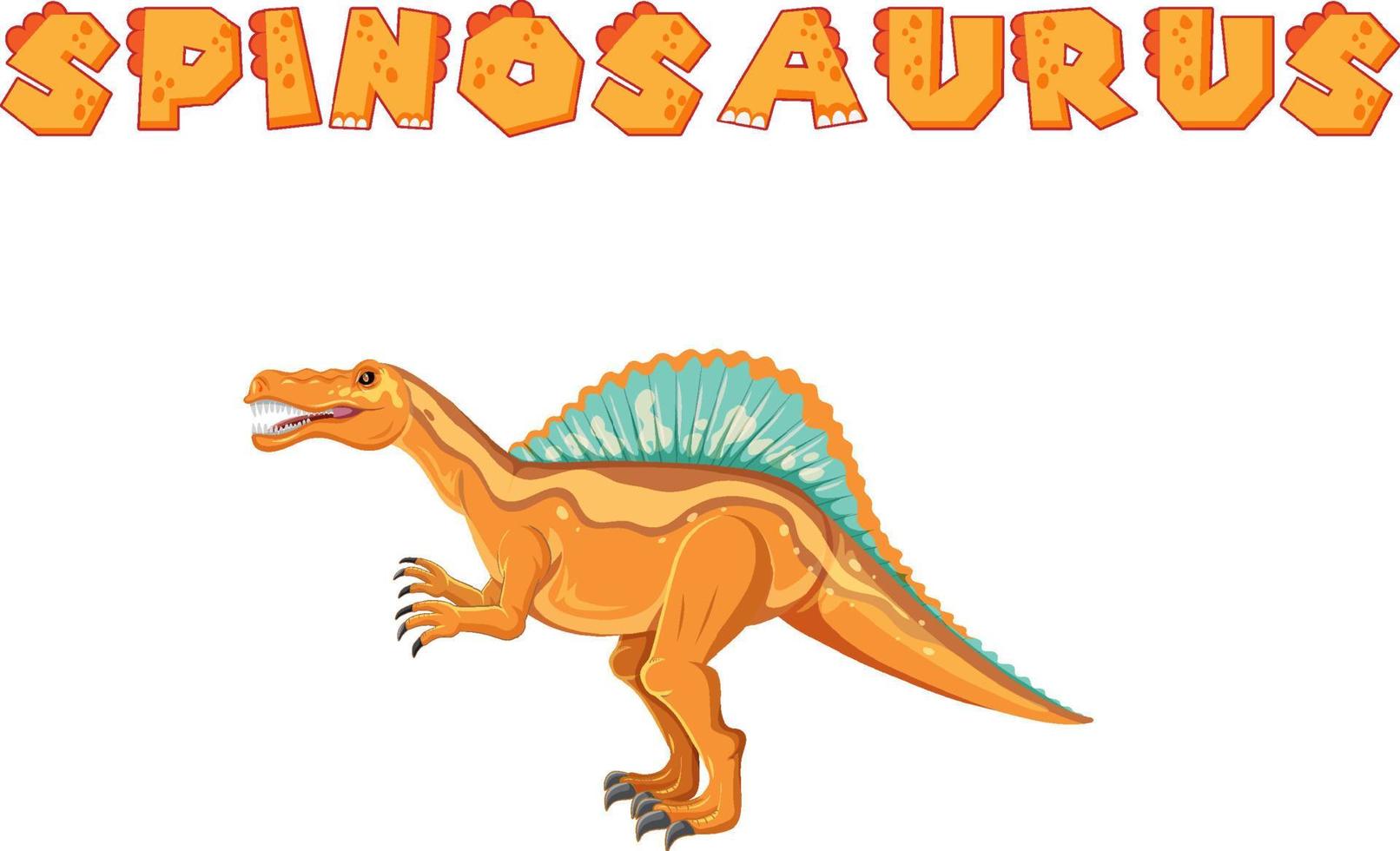 Spinosaurus with orange skin vector