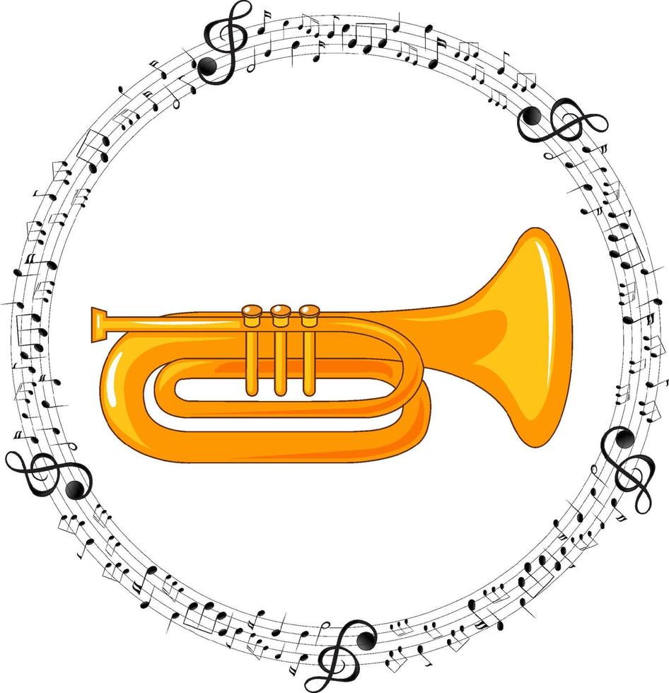 Trumpet on white background vector