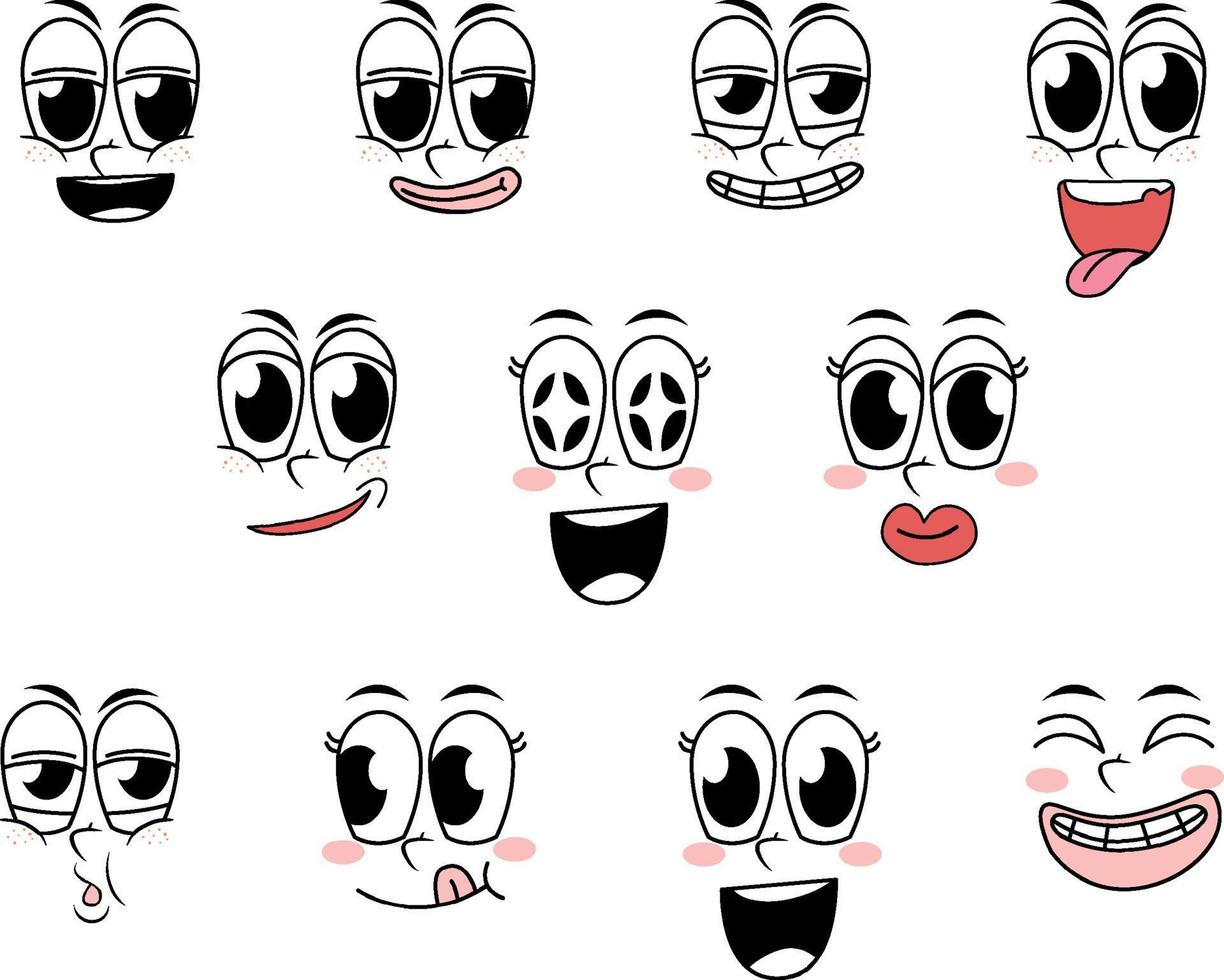 conjunto de expresiones faciales vector