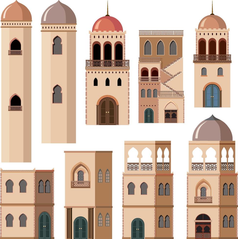 Different designs of buildings vector