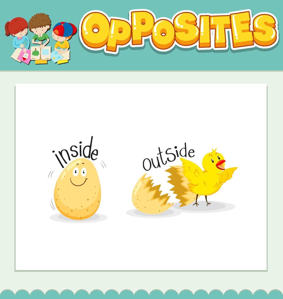 Opposite words for inside and outside 6772814 Vector Art at Vecteezy