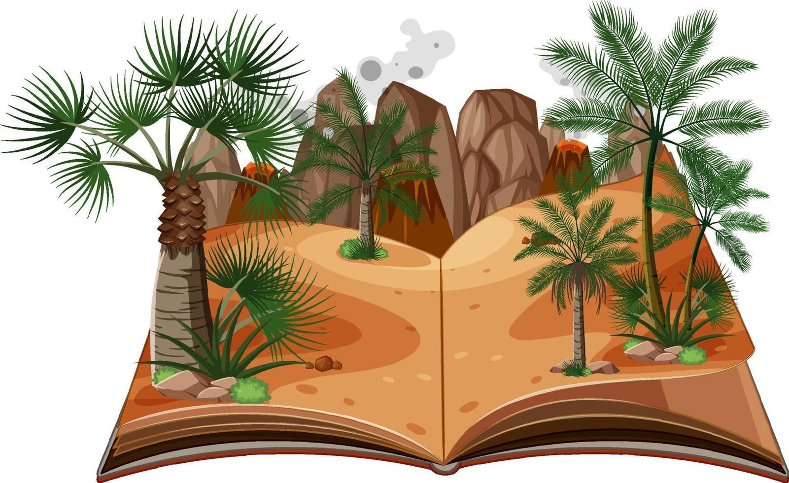 Scene with dryland and rocky mountains vector
