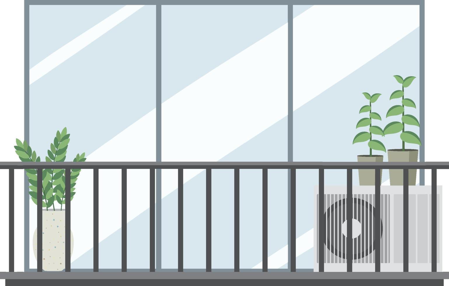 Balcony garden flat on white background vector