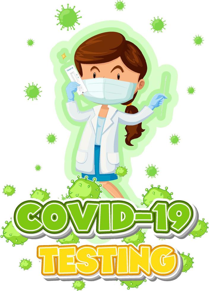 Covid-19 testing with antigent test kit vector