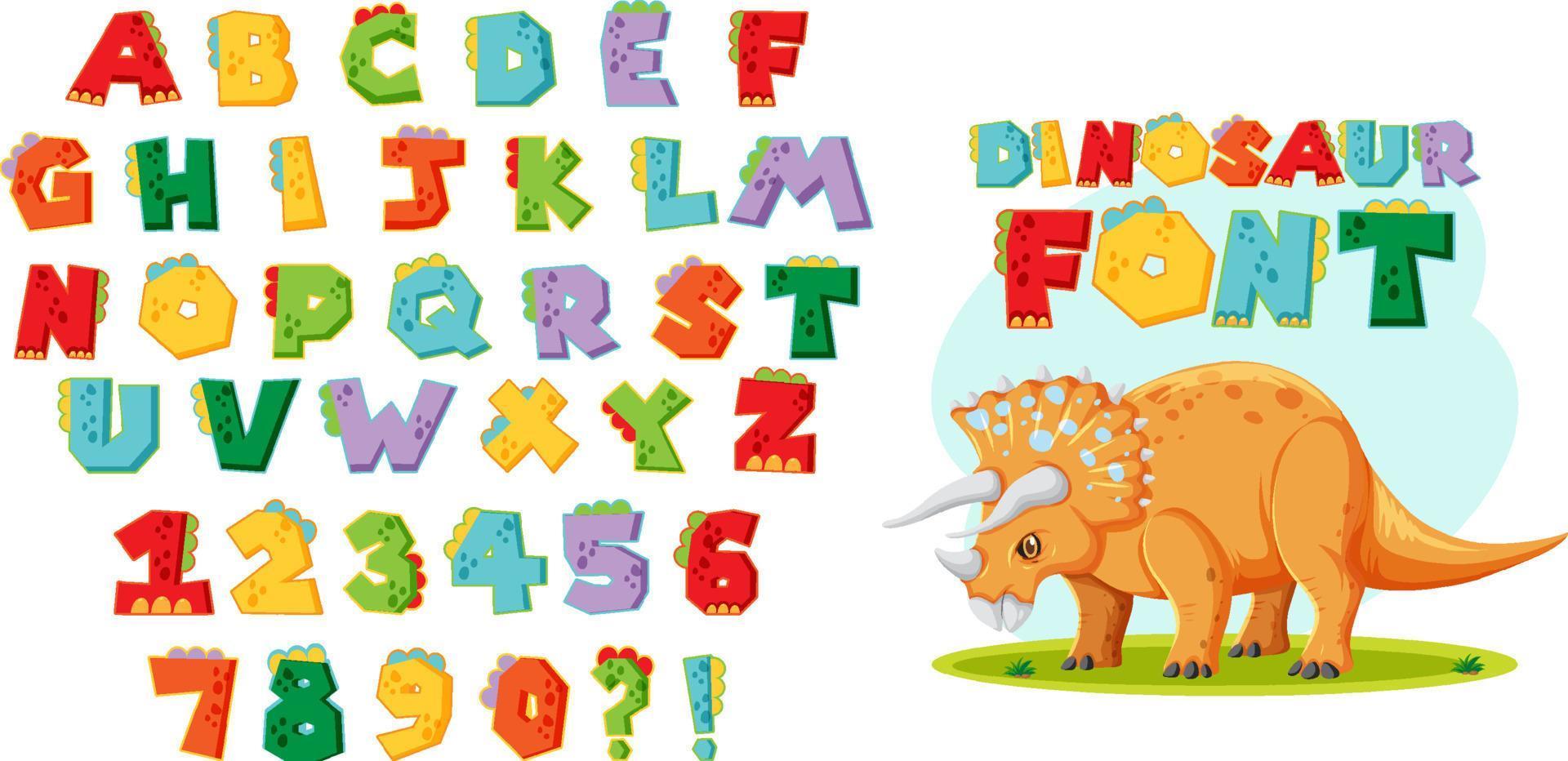 Font design for english alphabets and numbers vector
