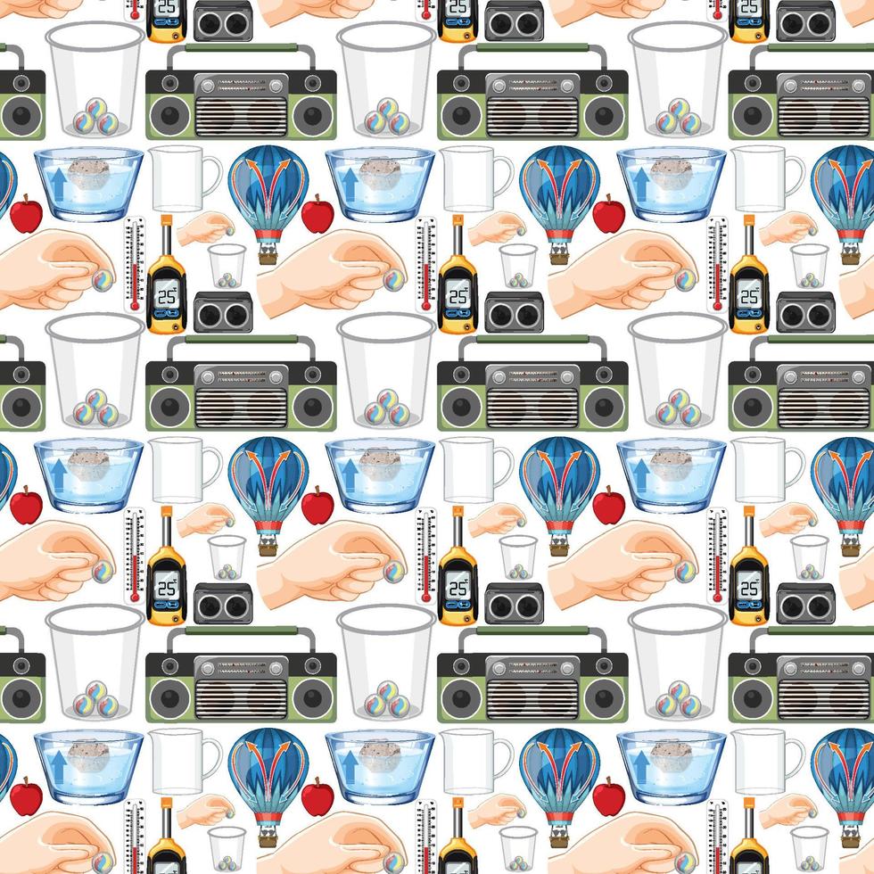 Seamless background with science equipments vector