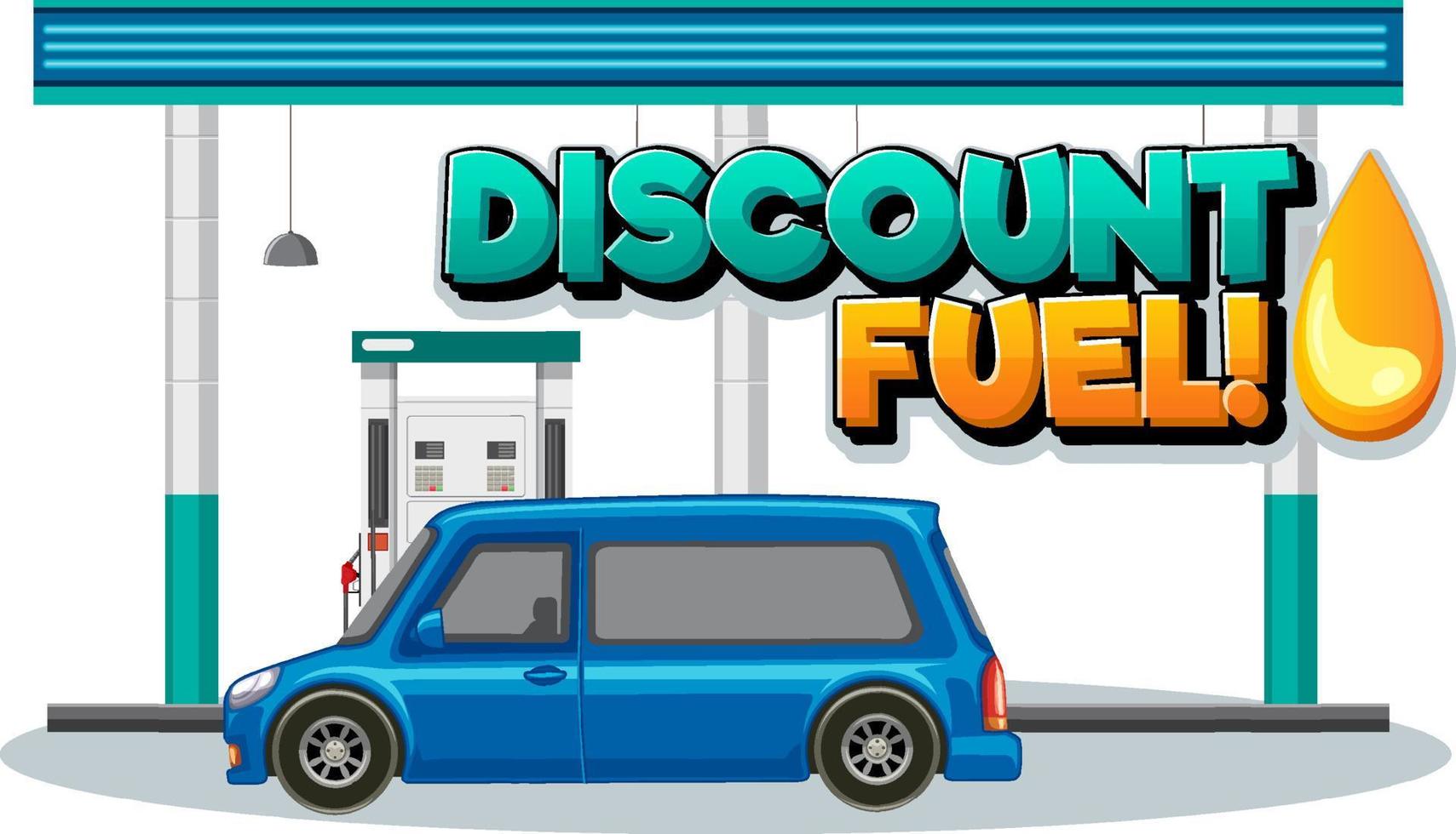 Discount fuel font logo design vector