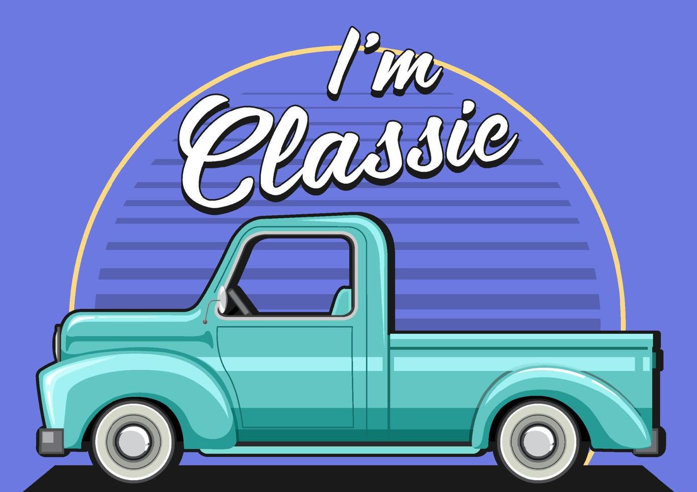 The classic car concept with old truck car vector