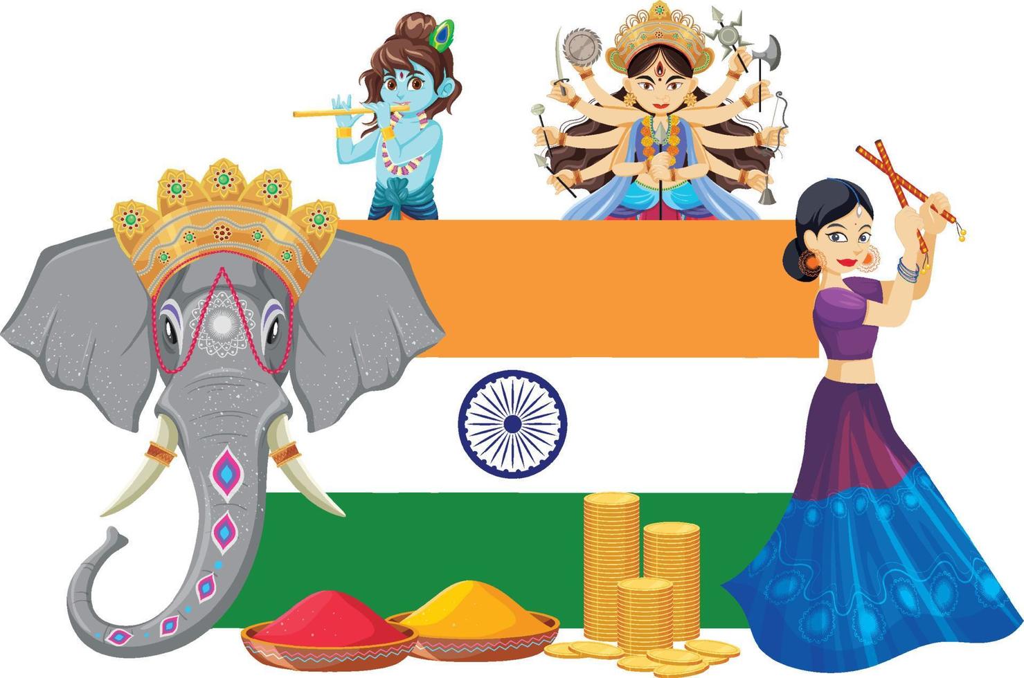 un icono de la bandera india con vector