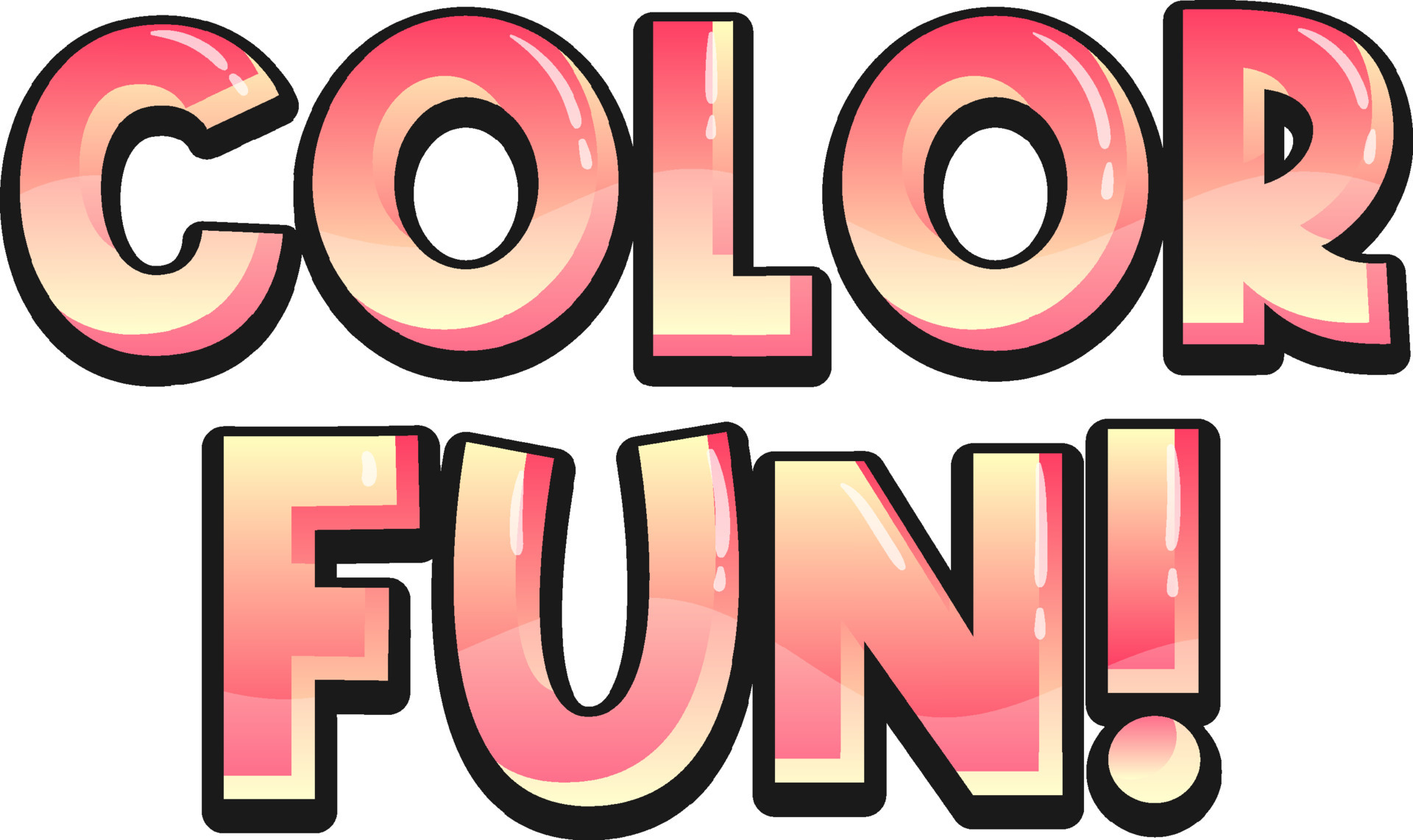 Color fun text banner on white background 6772999 Vector Art at Vecteezy