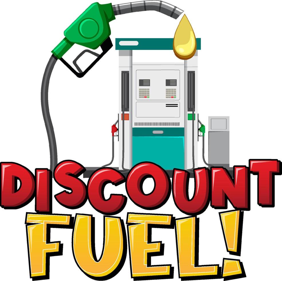 Discount fuel font logo design vector