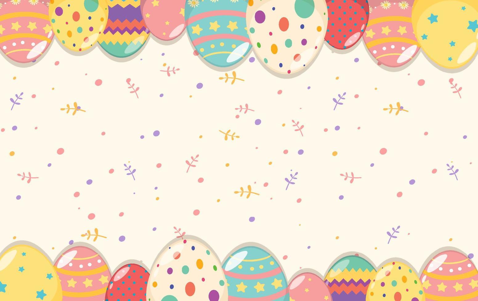 Background design wtih decorated eggs vector