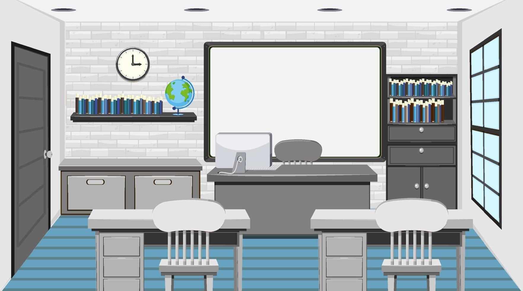 School classroom interior concept vector