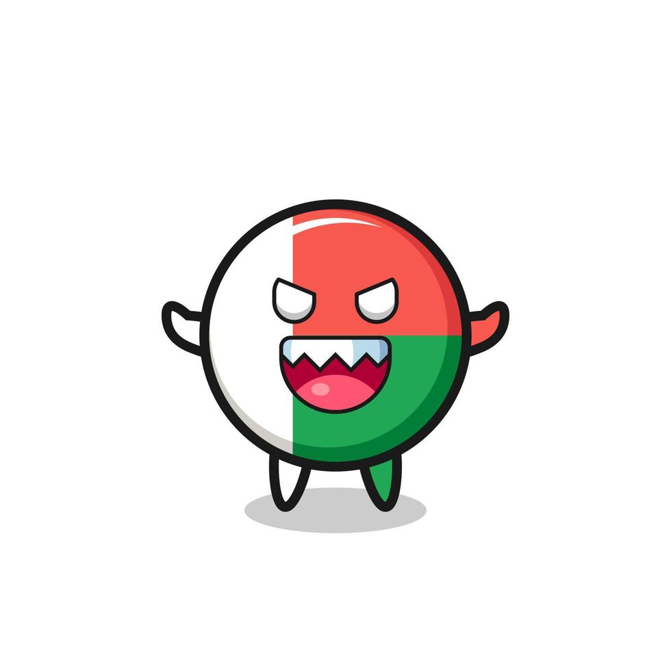 illustration of evil madagascar flag mascot character vector