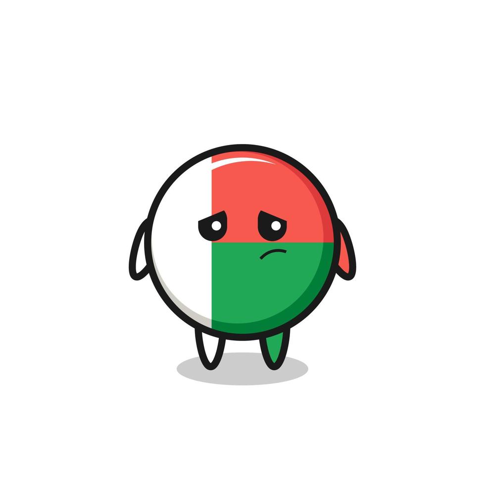 the lazy gesture of madagascar flag cartoon character vector