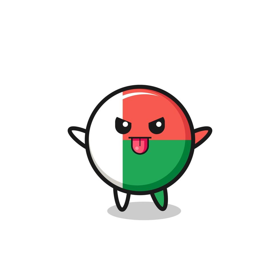naughty madagascar flag character in mocking pose vector