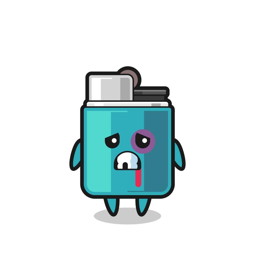 injured lighter character with a bruised face vector