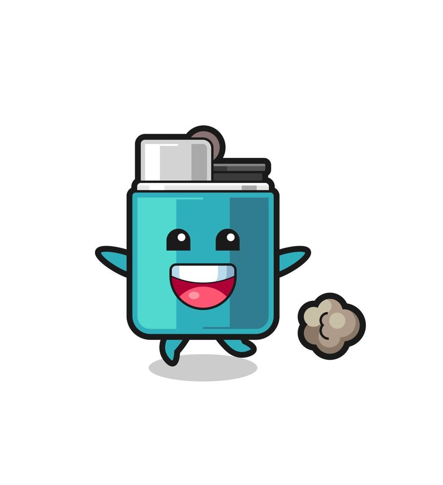 the happy lighter cartoon with running pose vector