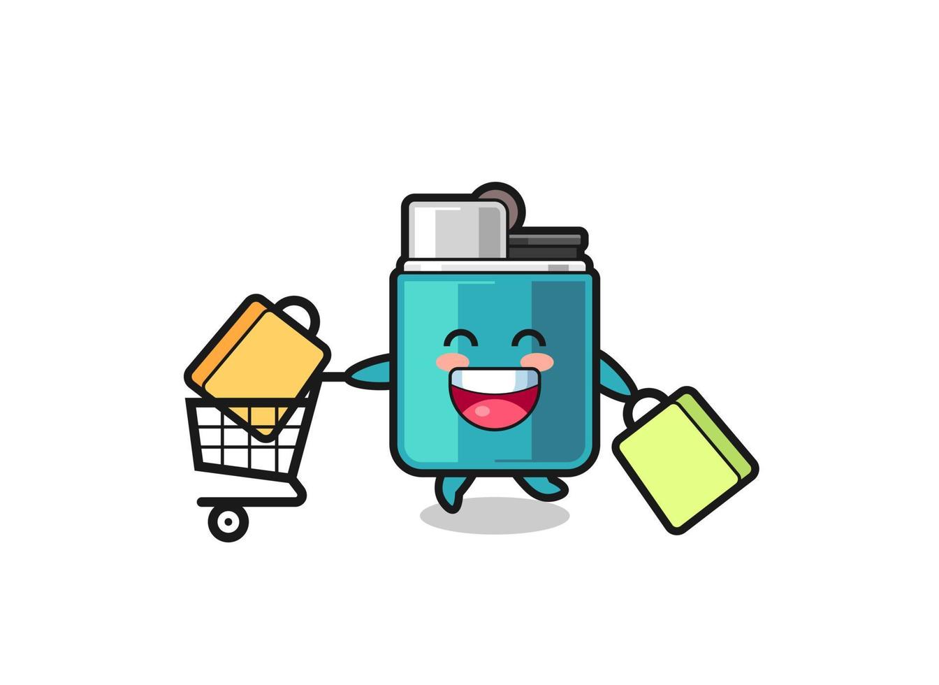 black Friday illustration with cute lighter mascot vector