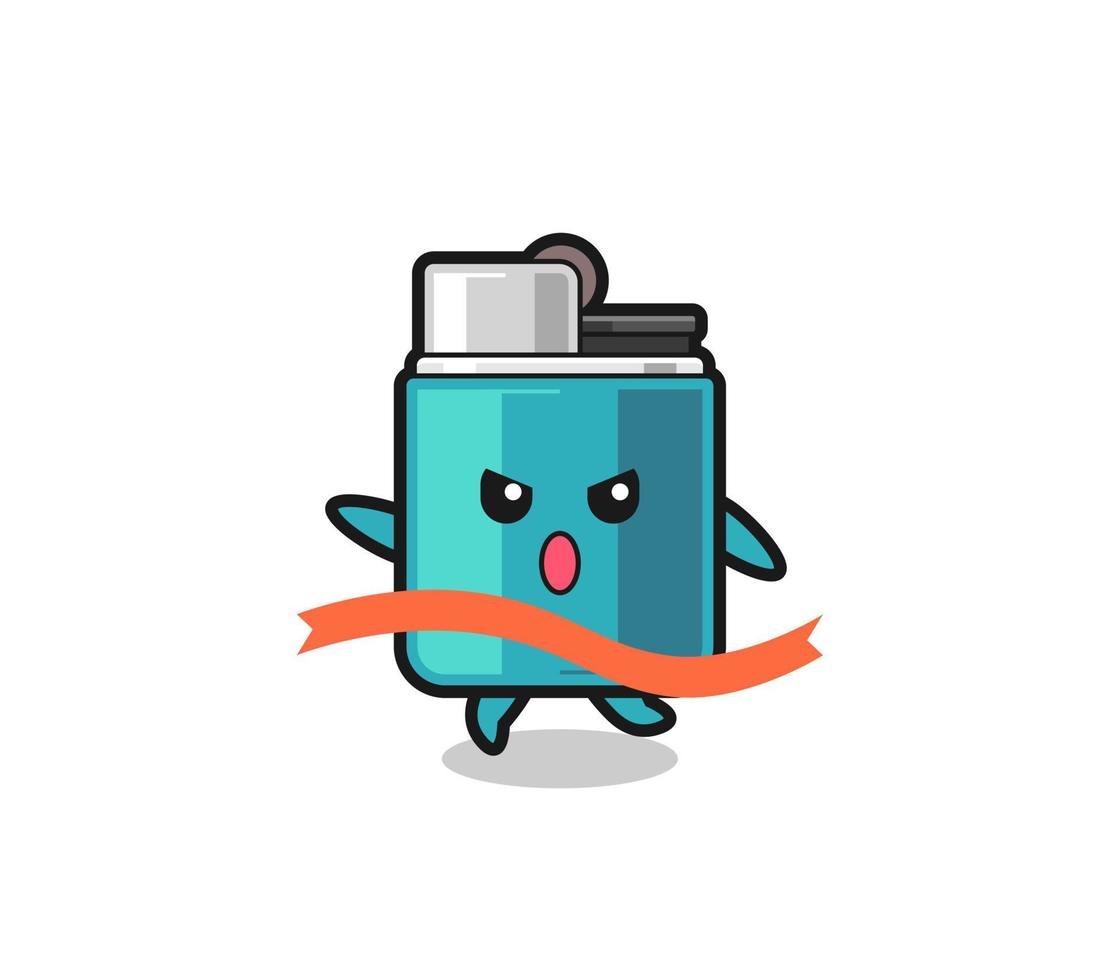cute lighter illustration is reaching the finish vector