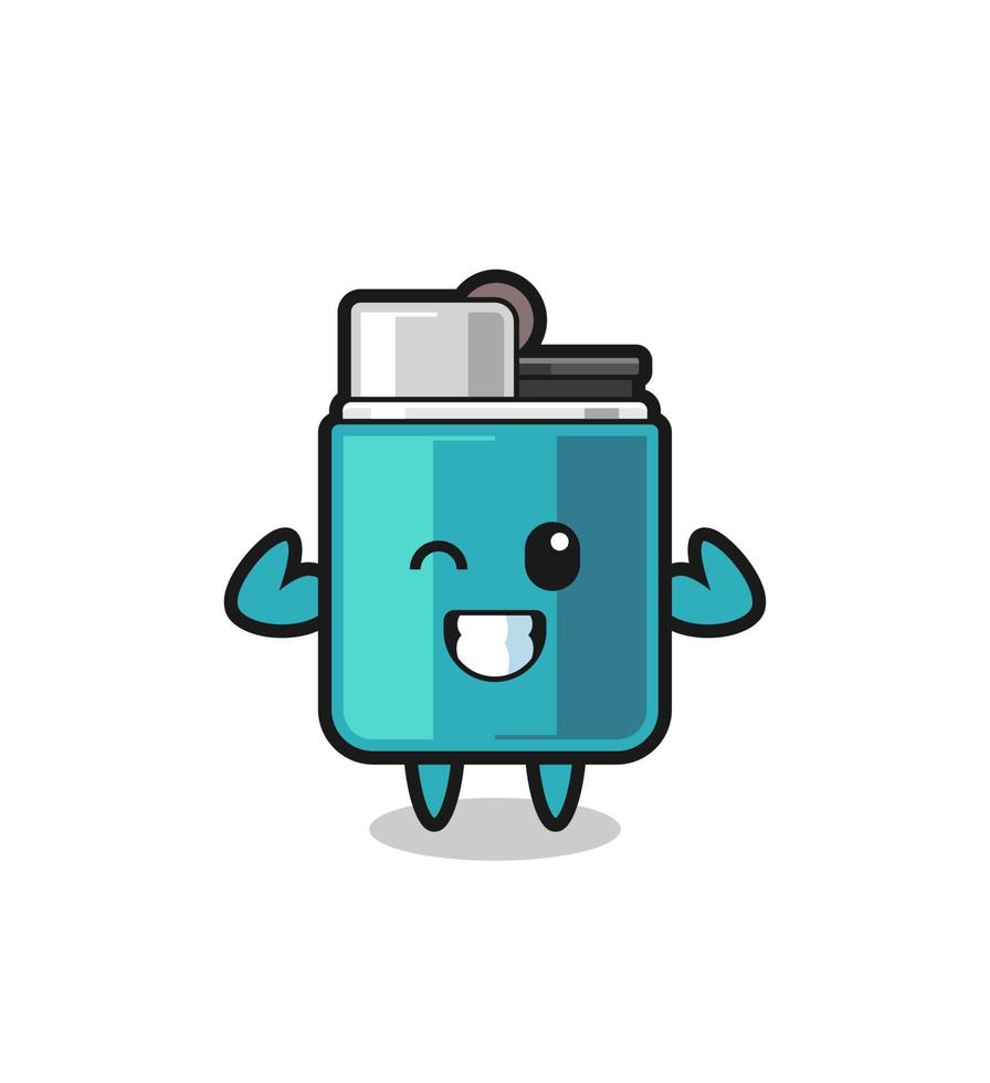 the muscular lighter character is posing showing his muscles vector