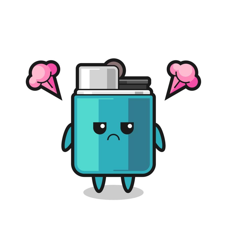 annoyed expression of the cute lighter cartoon character vector