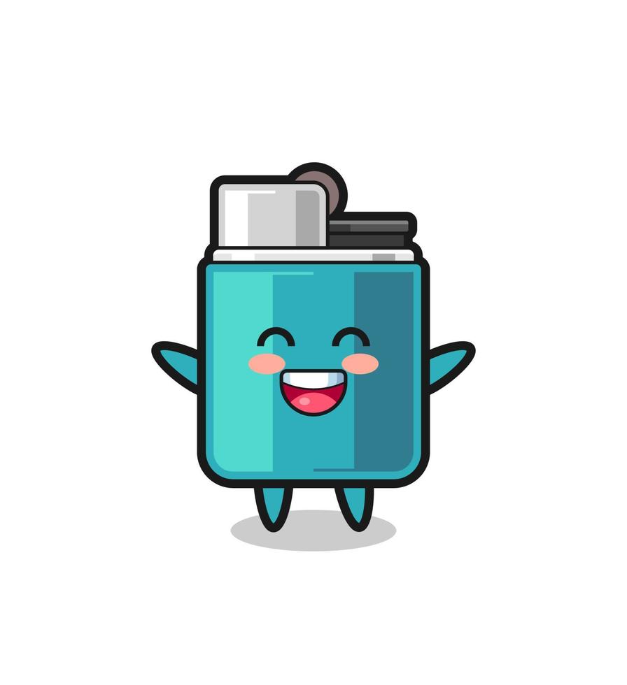 happy baby lighter cartoon character vector