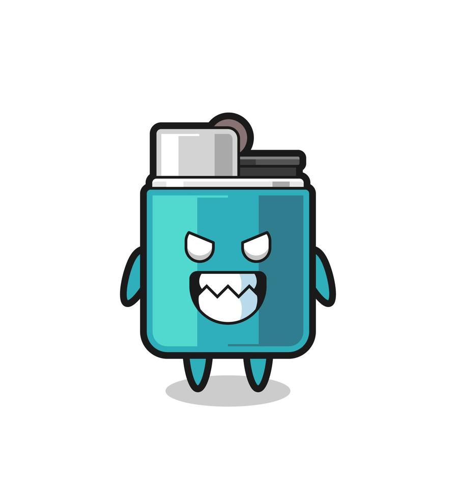 evil expression of the lighter cute mascot character vector