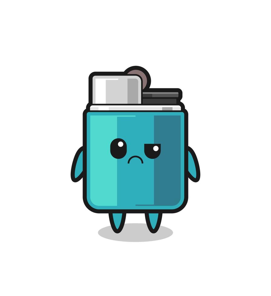 the mascot of the lighter with sceptical face vector