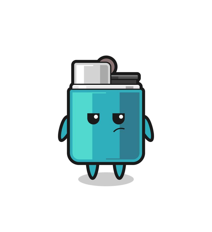 cute lighter character with suspicious expression vector