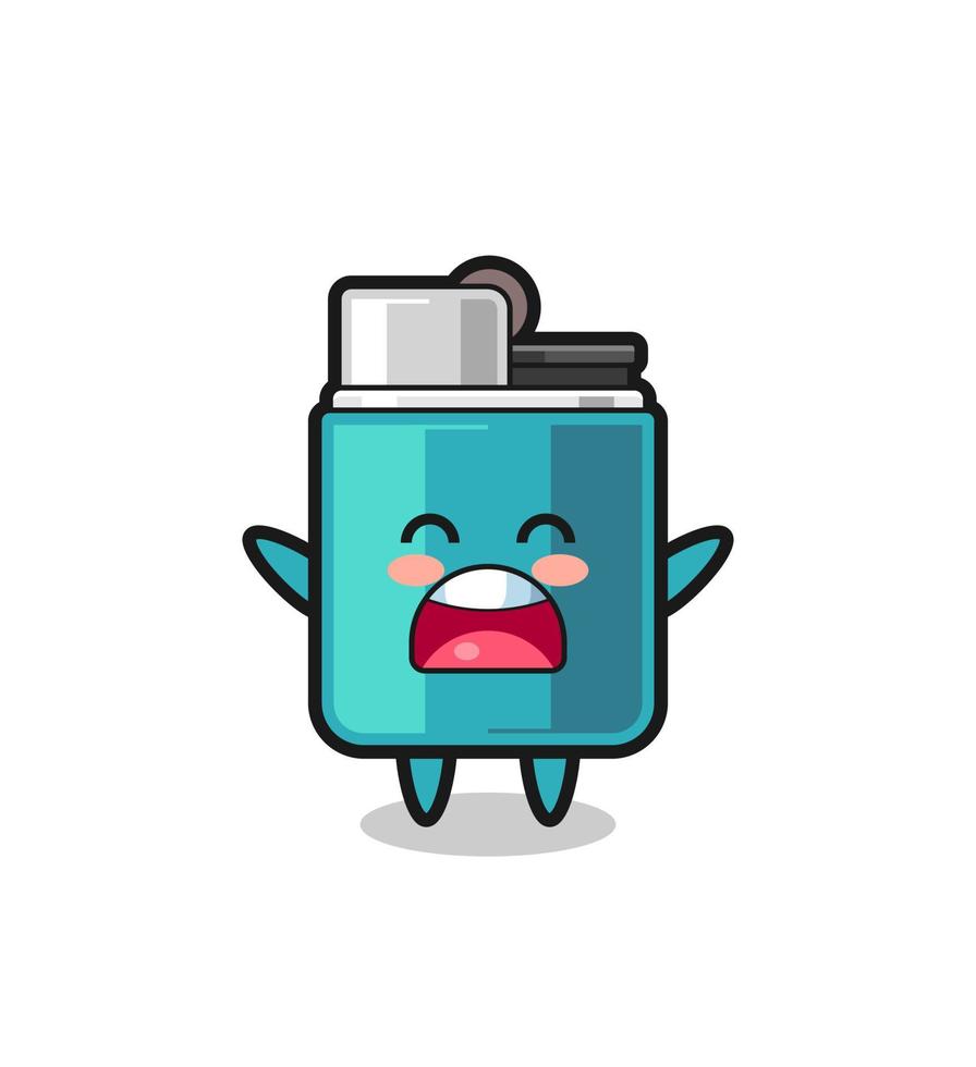 cute lighter mascot with a yawn expression vector