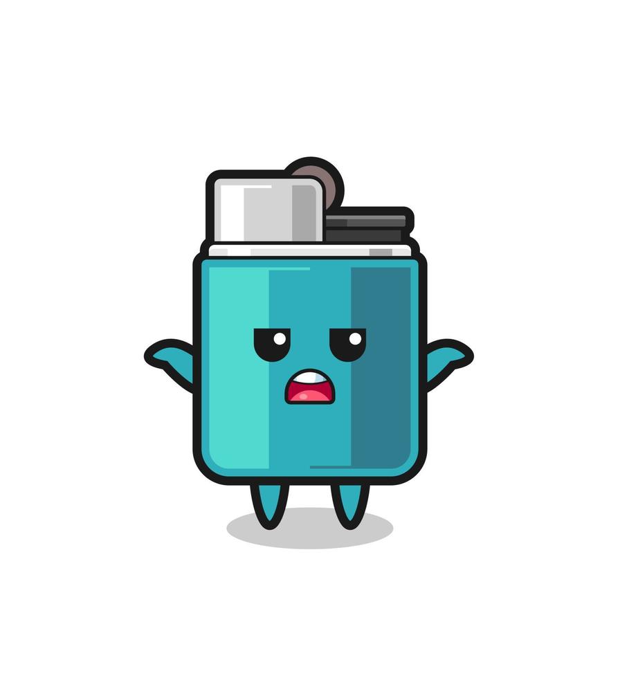 lighter mascot character saying I do not know vector