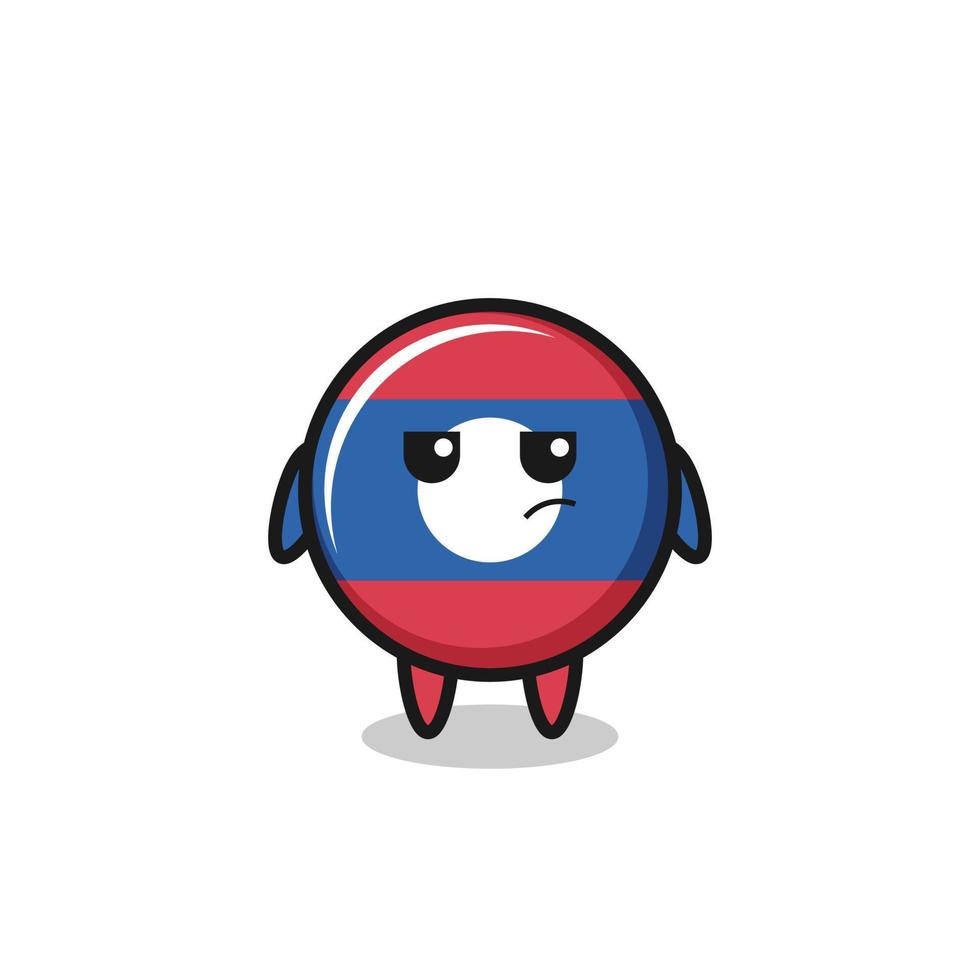 cute laos flag character with suspicious expression vector