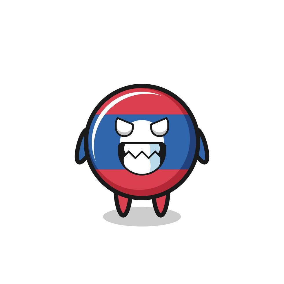 evil expression of the laos flag cute mascot character vector