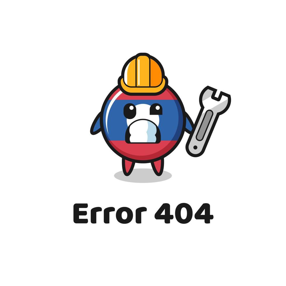 error 404 with the cute laos flag mascot vector