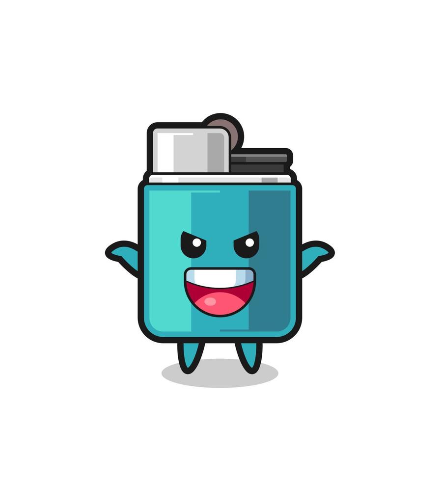 the illustration of cute lighter doing scare gesture vector